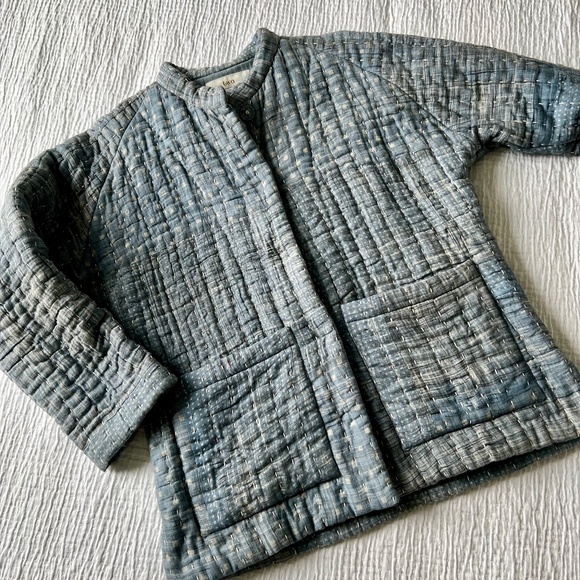 chambray patchwork kantha jacket - Picture 1 of 9